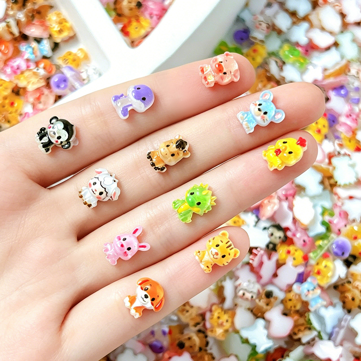 100pcs 12 animal zodiac signs  - огляд і ціна Nail Tech Accessories