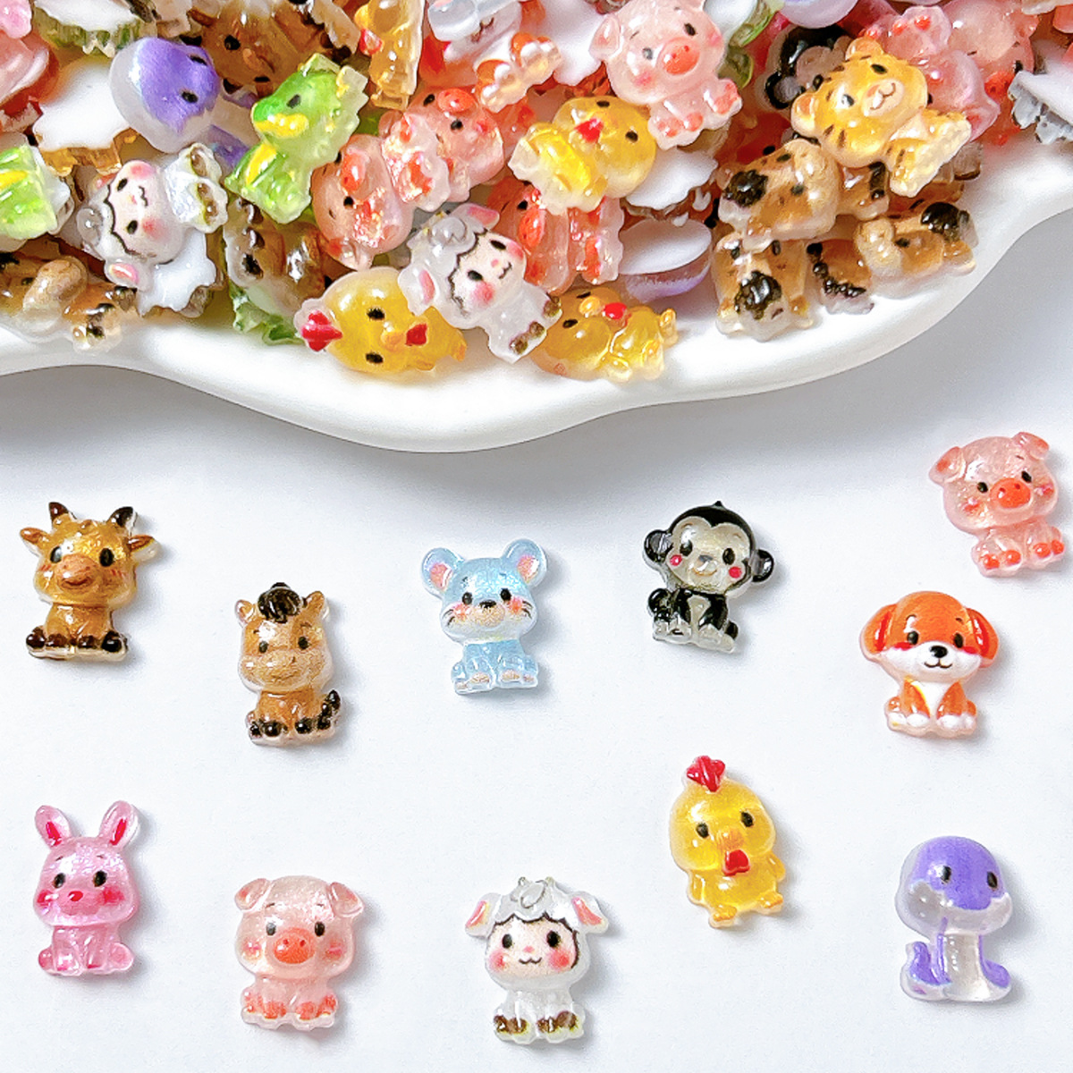 100pcs 12 animal zodiac signs  - огляд і ціна Nail Tech Accessories
