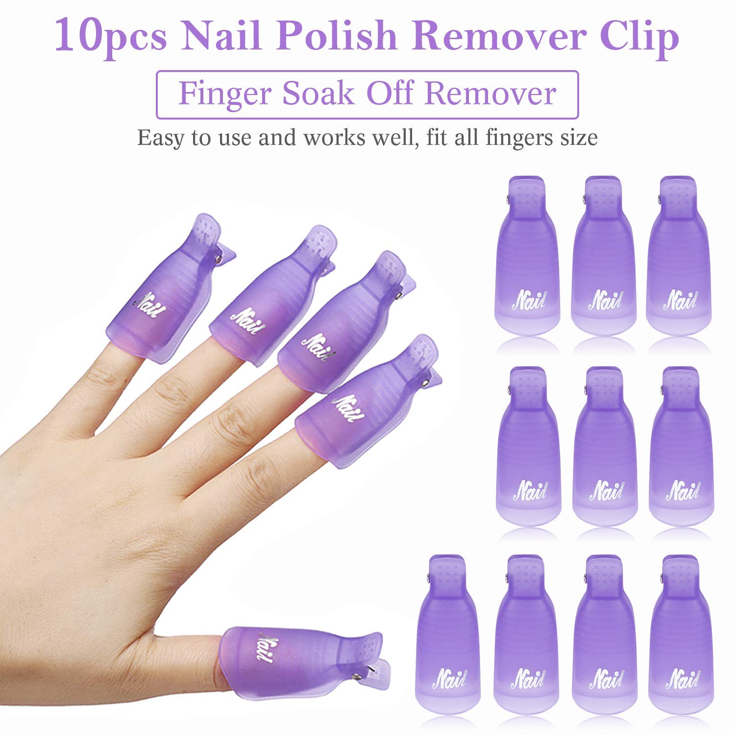10Pcs Plastic Nail Art Soak Of - огляд і ціна Nail Tech Accessories