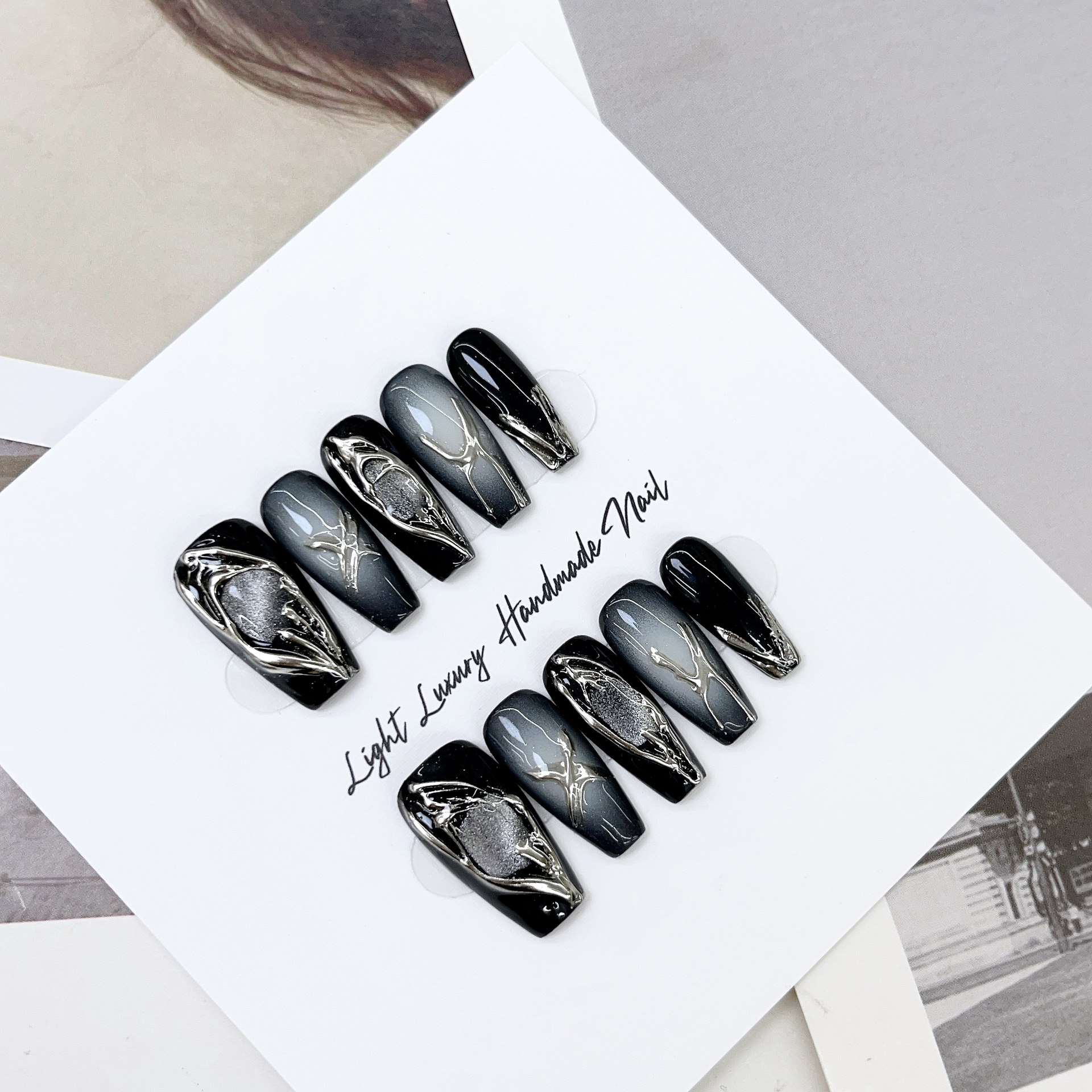 10pcs Press on Nails Light Lux - огляд і ціна Nail Tech Accessories